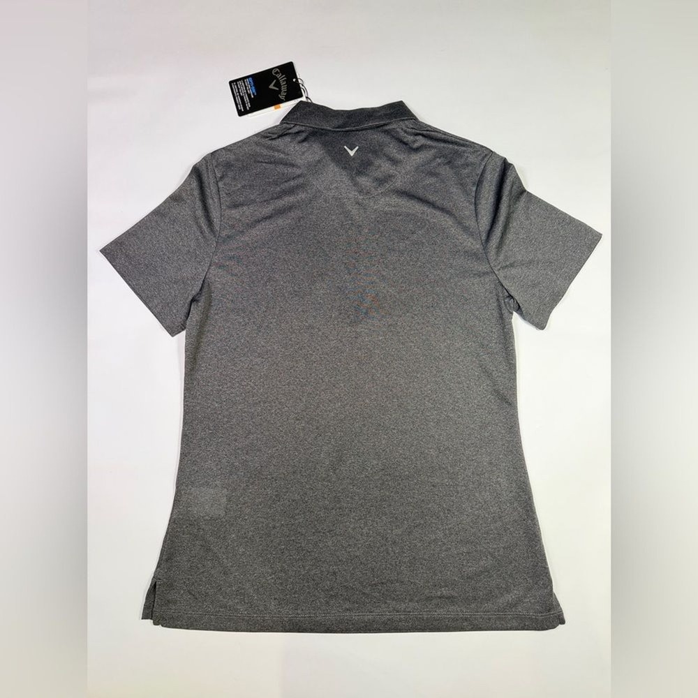 NWT Callaway Women Large Gray Black Heather Zip Collar Golf Polo Activewear - Picture 7 of 8